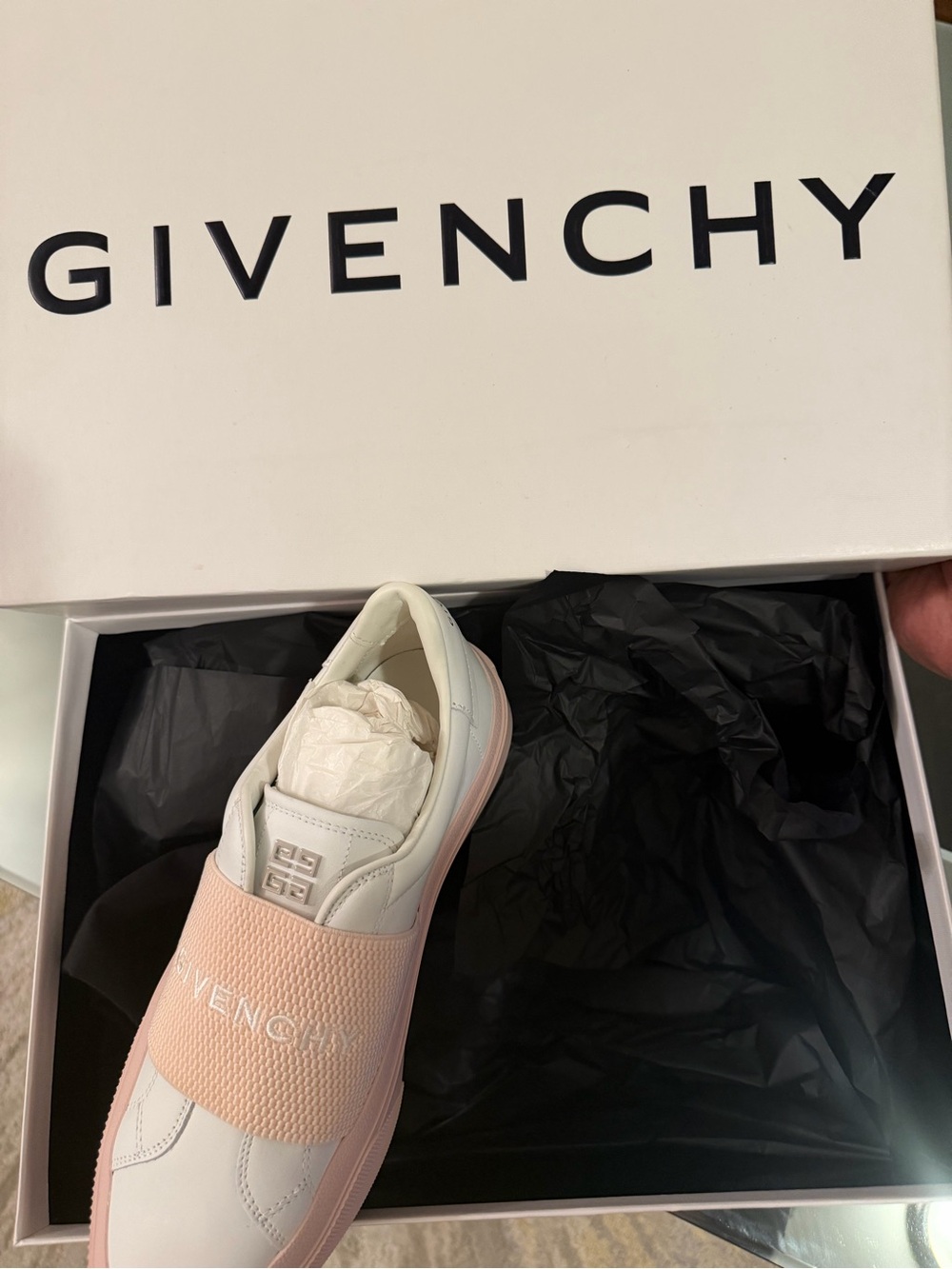 Givenchy White & Pale Pink Branded Slip-On Sneaker